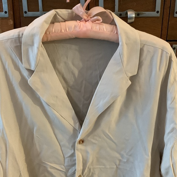 ASOS Relaxed Viscose Camp Shirt Medium Long Stone - Picture 4 of 7